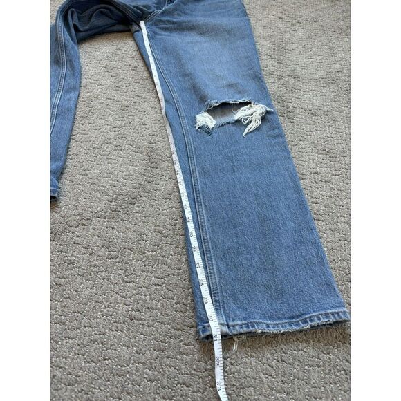 Abercrombie & Fitch '90s Straight Low Rise Curve Love Jeans Sz 29/8R Distressed - Picture 7 of 8